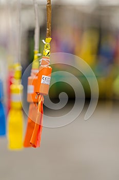 Pyrotechnics and Firecrackers at MascletÃÂ , detail of Valencia en fallas, spain photo